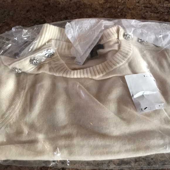 NWT J.Crew Jeweled Crewneck Sweater - Picture 4 of 5